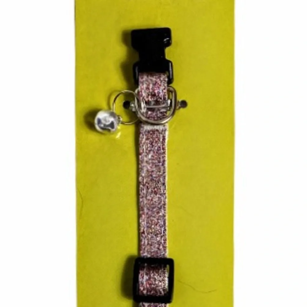 NIP GREENBRIER KENNEL CLUB PINK GLITTER CAT COLLAR WITH BELL